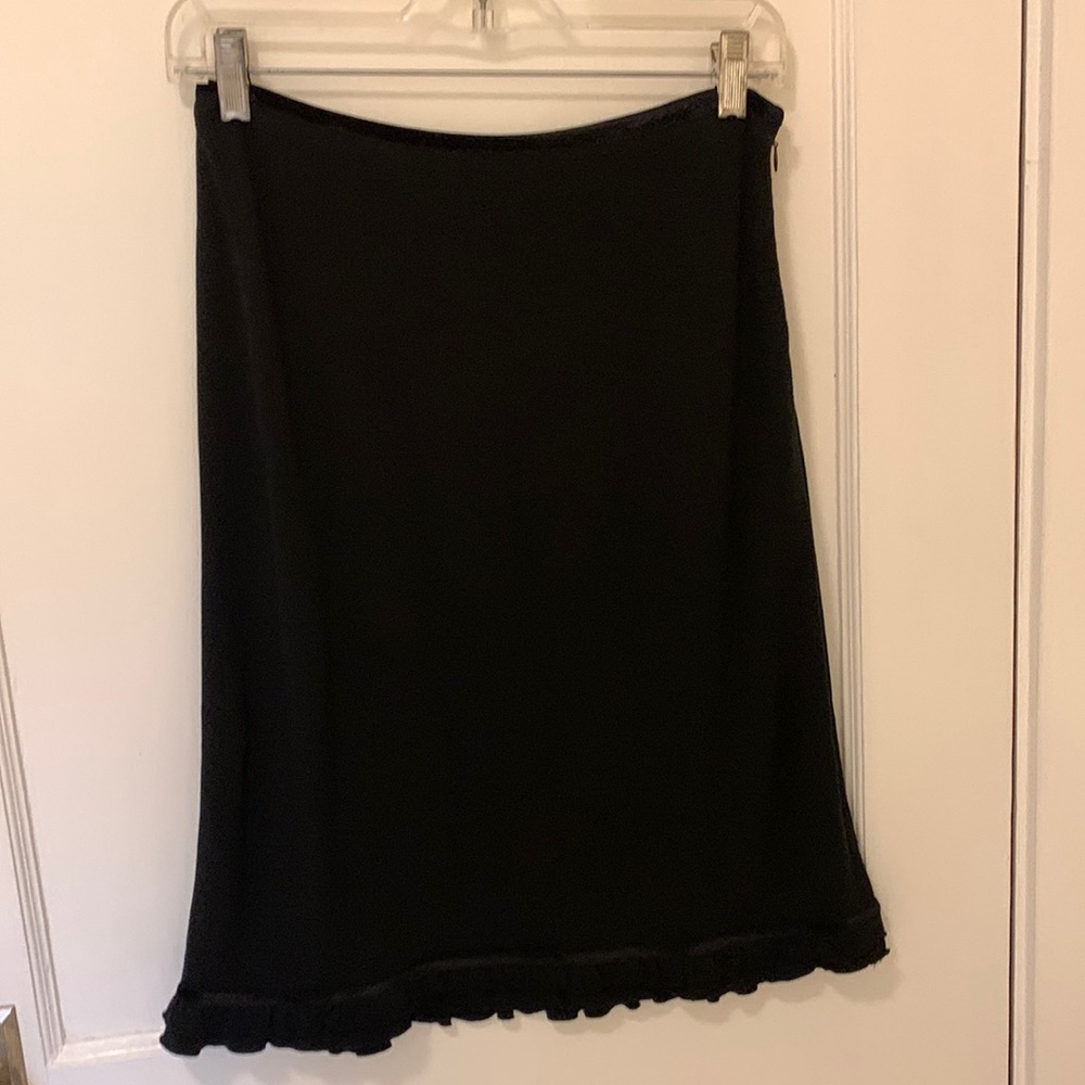 Black Womens Ruffle Hem Skirt